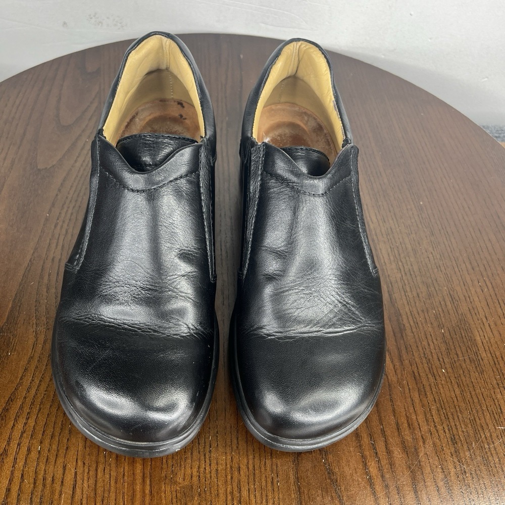 Birkenstock Footprints Shoes Women's 38 / 7-7.5 Black Leather Comfort Loafer - Picture 11 of 16